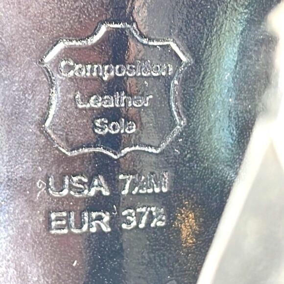 Nina Black Ruffle 4 1/2 Heel Adjustable Ankle Strap Peep Toe Shoe Size 7 1/2 - Picture 11 of 15